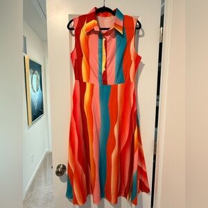 Colorful Striped Sleeveless Dress
